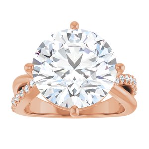 18K Rose Gold 13 mm Round Ring Mounting – image 5