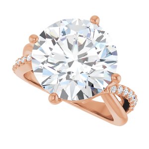 10K Rose Gold 13 mm Round Ring Mounting – image 8