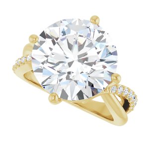 18K Yellow Gold 13 mm Round Ring Mounting – image 8