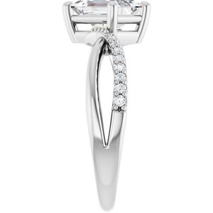 Platinum 7.5x5.5 mm Emerald Ring Mounting – image 7