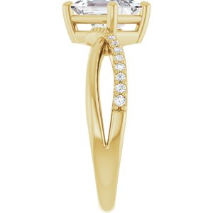 10K Yellow Gold 7.5x5.5 mm Emerald Ring Mounting – image 7