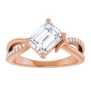 18K Rose Gold 7.5x5.5 mm Emerald Ring Mounting – image 5
