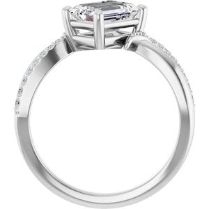 Platinum 7.5x5.5 mm Emerald Ring Mounting – image 3