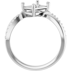 Sterling Silver 7.5x5.5 mm Emerald Ring Mounting – image 4