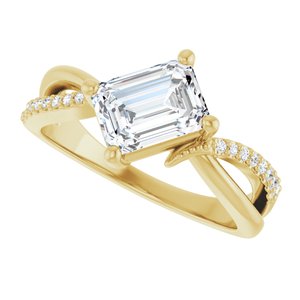 18K Yellow Gold 7.5x5.5 mm Emerald Ring Mounting – image 8