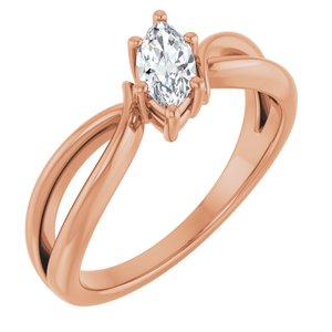 14K Rose Gold 7x3.5 mm Marquise Ring Mounting