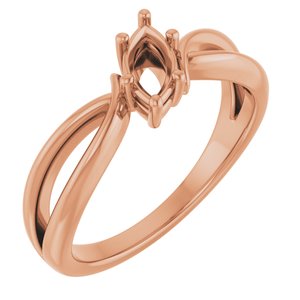 14K Rose Gold 7x3.5 mm Marquise Ring Mounting – image 2