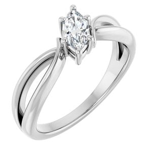 10K White Gold 7x3.5 mm Marquise Ring Mounting