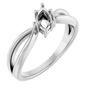 Continuum Sterling Silver 7x3.5 mm Marquise Ring Mounting – image 2