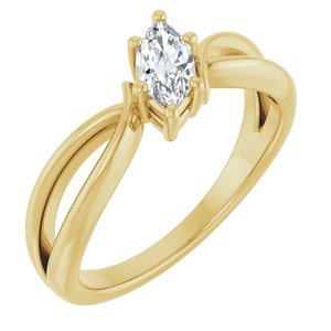 10K Yellow Gold 7x3.5 mm Marquise Ring Mounting