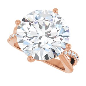 18K Rose Gold 14 mm Round Ring Mounting – image 8
