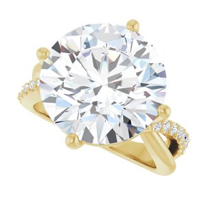 10K Yellow Gold 14 mm Round Ring Mounting – image 8