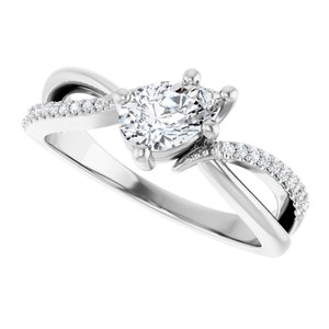 14K White Gold 7x4.5 mm Pear Ring Mounting – image 8