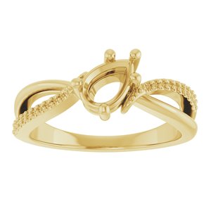 10K Yellow Gold 7x4.5 mm Pear Ring Mounting – image 6