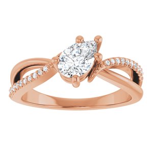 14K Rose Gold 7x4.5 mm Pear Ring Mounting – image 5