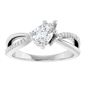 10K White Gold 7x4.5 mm Pear Ring Mounting – image 5