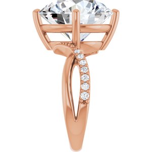 18K Rose Gold 14 mm Round Ring Mounting – image 7