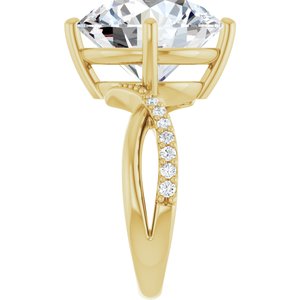 18K Yellow Gold 14 mm Round Ring Mounting – image 7