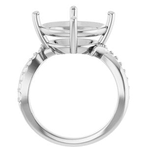 10K White Gold 14 mm Round Ring Mounting – image 4