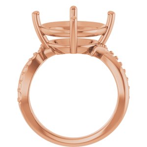 18K Rose Gold 14 mm Round Ring Mounting – image 4