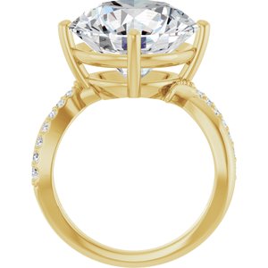 10K Yellow Gold 14 mm Round Ring Mounting – image 3