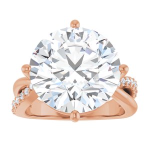 18K Rose Gold 14 mm Round Ring Mounting – image 5
