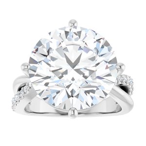 14K White Gold 14 mm Round Ring Mounting – image 5