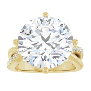 10K Yellow Gold 14 mm Round Ring Mounting – image 5