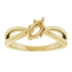 18K Yellow Gold 7x3.5 mm Marquise Ring Mounting – image 6