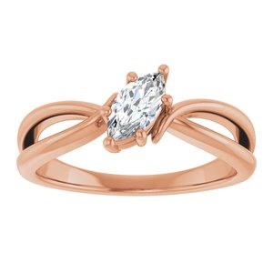 14K Rose Gold 7x3.5 mm Marquise Ring Mounting – image 5