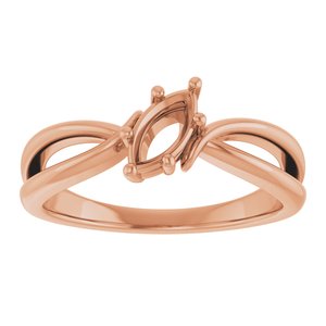 14K Rose Gold 7x3.5 mm Marquise Ring Mounting – image 6