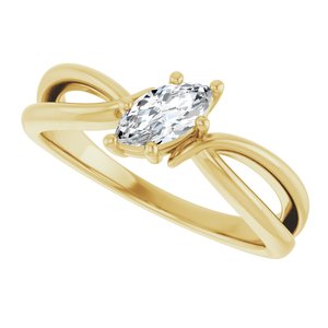 10K Yellow Gold 7x3.5 mm Marquise Ring Mounting – image 8