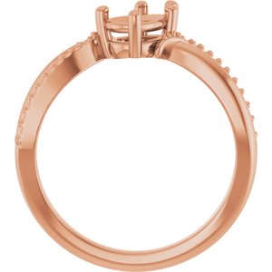 10K Rose Gold 7x4.5 mm Pear Ring Mounting – image 4