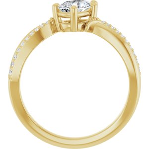 18K Yellow Gold 7x4.5 mm Pear Ring Mounting – image 3