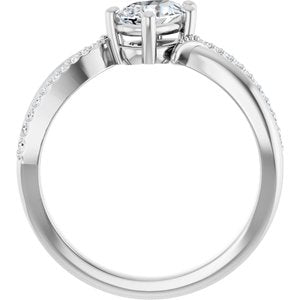 14K White Gold 7x4.5 mm Pear Ring Mounting – image 3