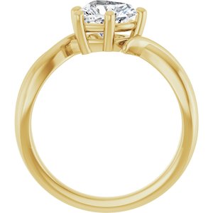 14K Yellow Gold 7x7 mm Heart Ring Mounting – image 3