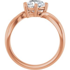 18K Rose Gold 7x7 mm Heart Ring Mounting – image 3