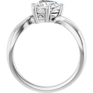 Platinum 7x7 mm Heart Ring Mounting – image 3