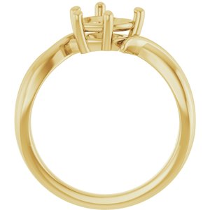 10K Yellow Gold 7x7 mm Heart Ring Mounting – image 4