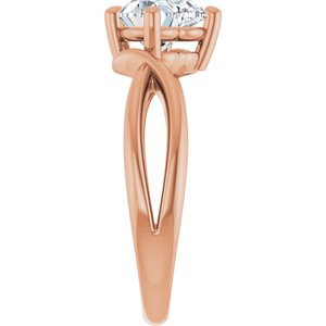 18K Rose Gold 7x7 mm Heart Ring Mounting – image 7