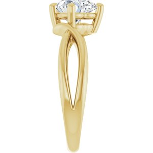 14K Yellow Gold 7x7 mm Heart Ring Mounting – image 7