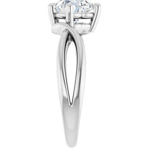 Sterling Silver 7x7 mm Heart Ring Mounting – image 7