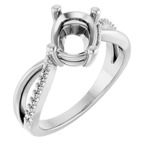 Sterling Silver 8.54x6.44 mm Elongated Cushion Ring Mounting – image 2