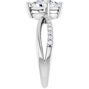 18K White Gold 8.54x6.44 mm Elongated Cushion Ring Mounting – image 7