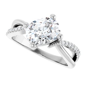 14K X1 White Gold 8.54x6.44 mm Elongated Cushion Ring Mounting – image 8