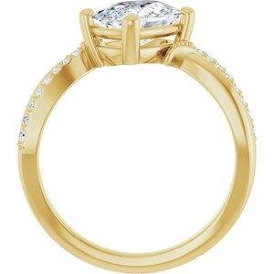 18K Yellow Gold 8.54x6.44 mm Elongated Cushion Ring Mounting – image 3