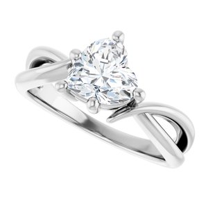 Platinum 7x7 mm Heart Ring Mounting – image 8