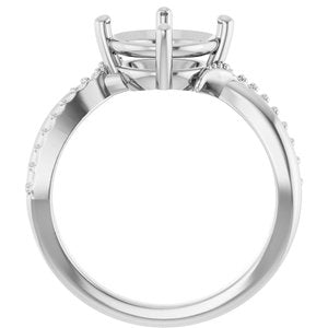 14K White Gold 8.8 mm Round Ring Mounting – image 4