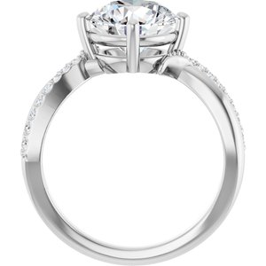 14K X1 White Gold 8.8 mm Round Ring Mounting – image 3