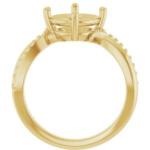 10K Yellow Gold 8.8 mm Round Ring Mounting – image 4